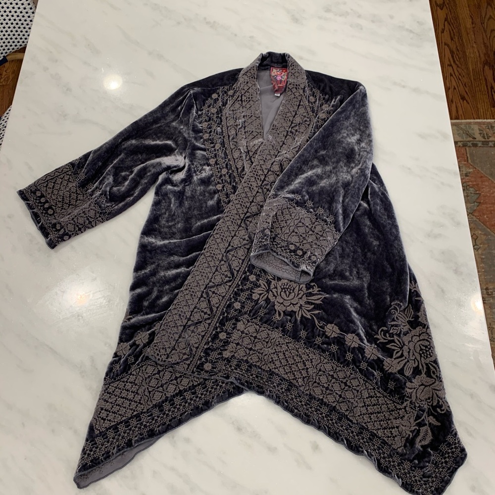 Johnny Was velvet cardigan